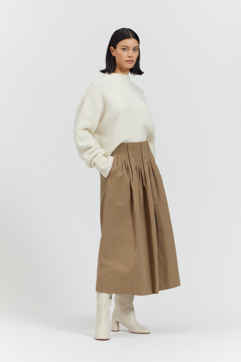 Pleated Midi Skirt