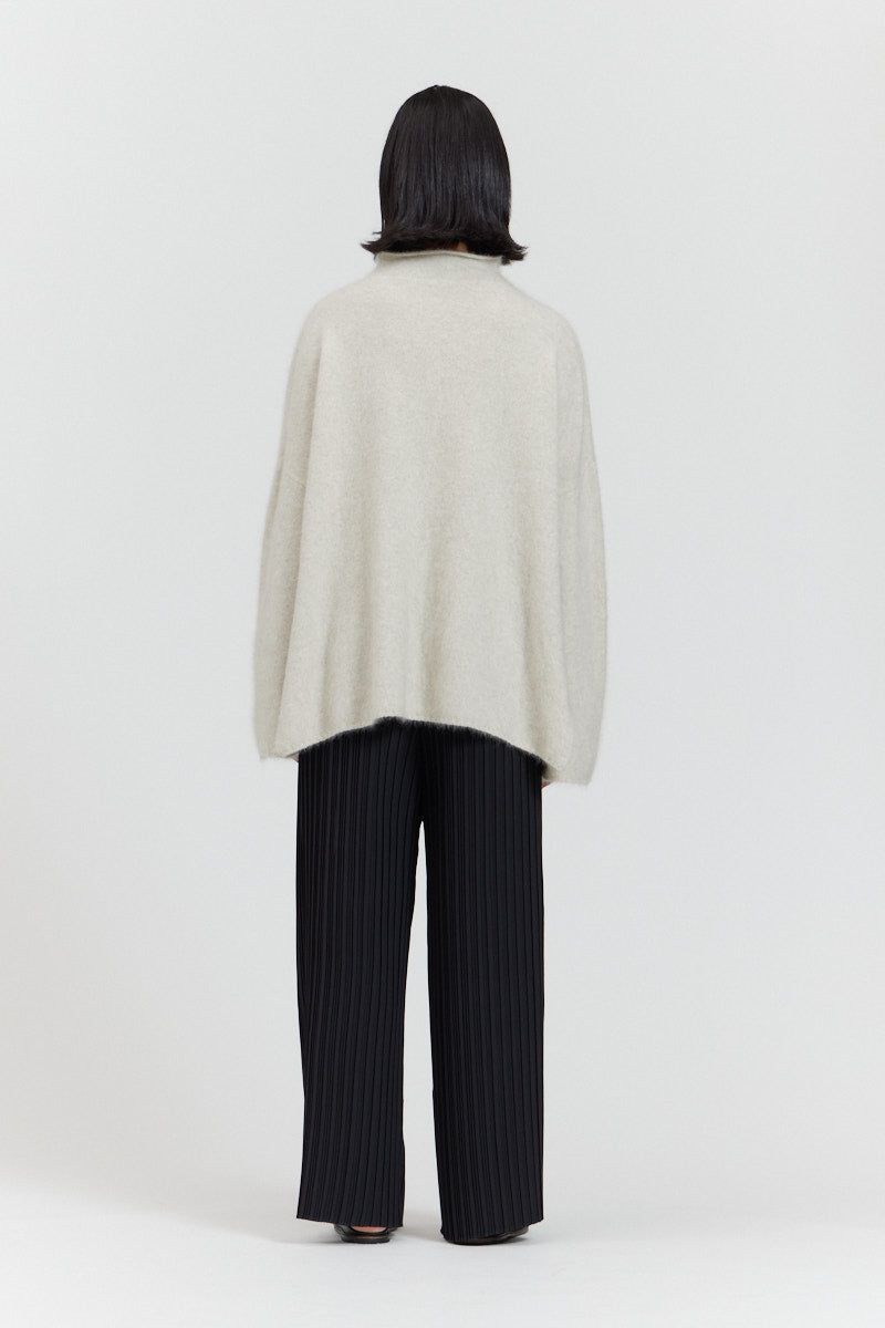 Mock Neck Side Slit Sweater