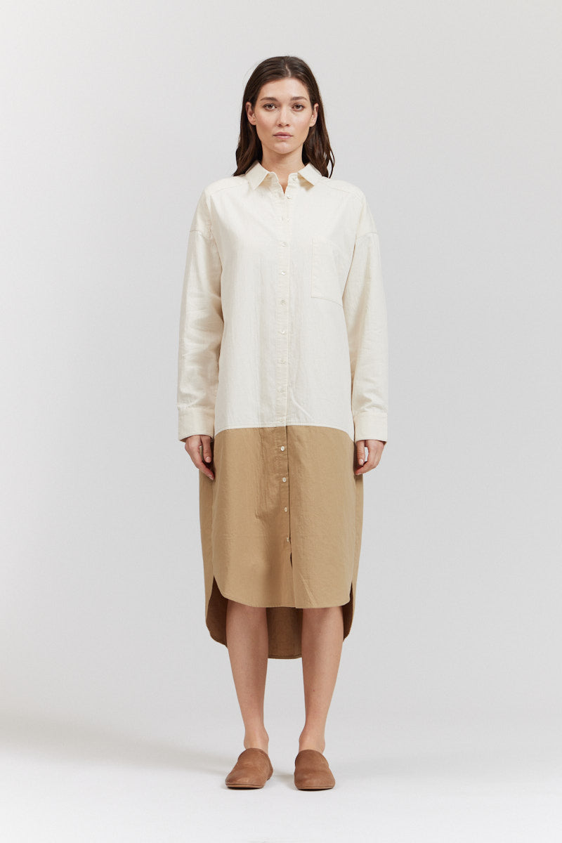 Two Tone Shirt Dress
