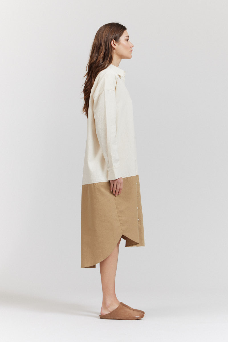 Two Tone Shirt Dress