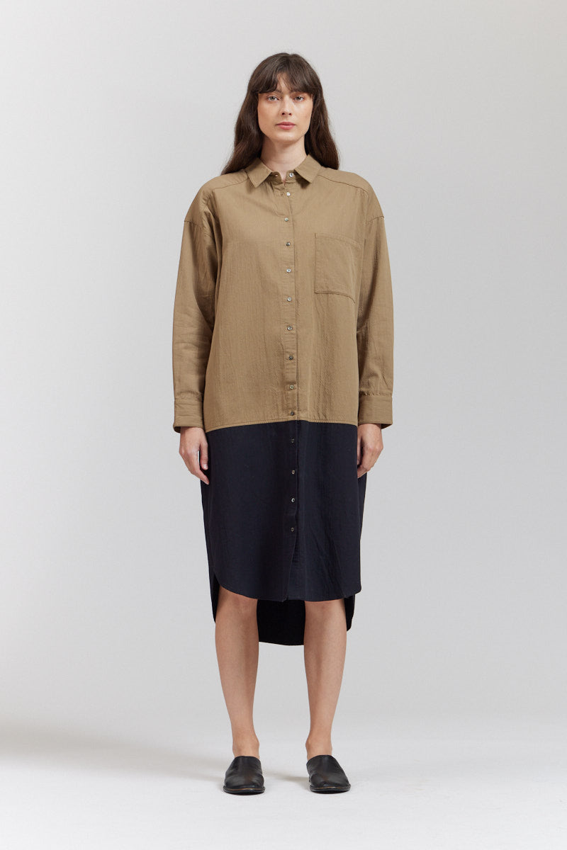 Two Tone Shirt Dress