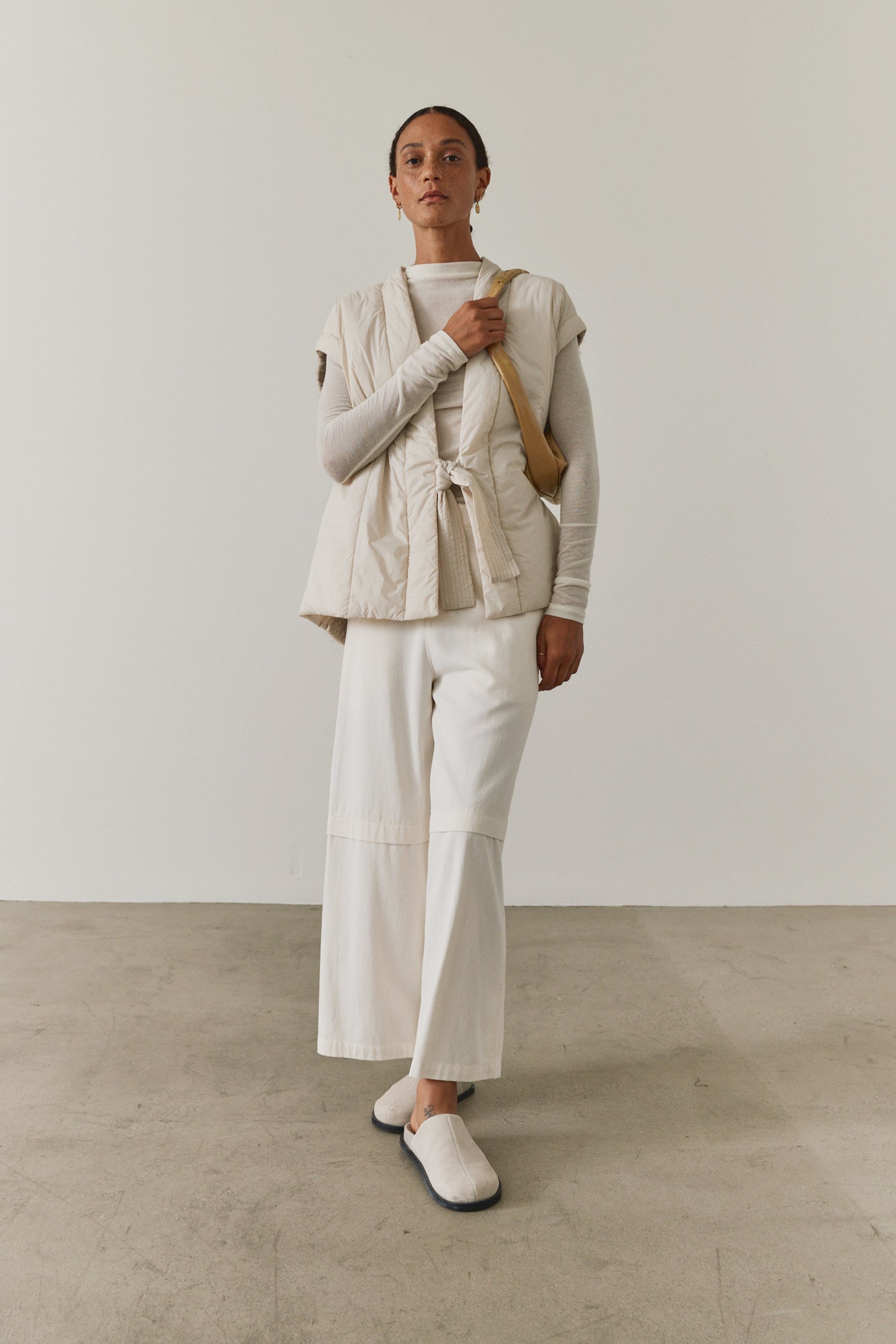 패딩 니트 조끼