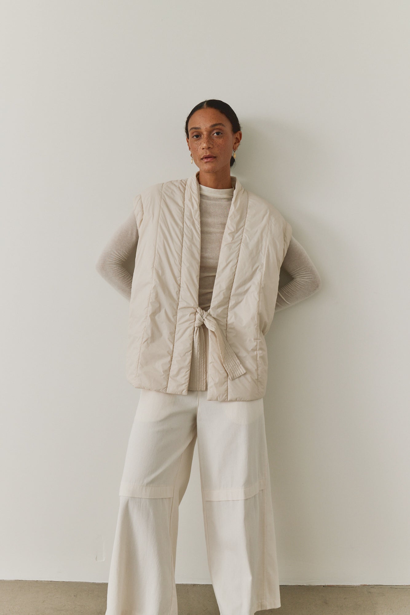 패딩 니트 조끼