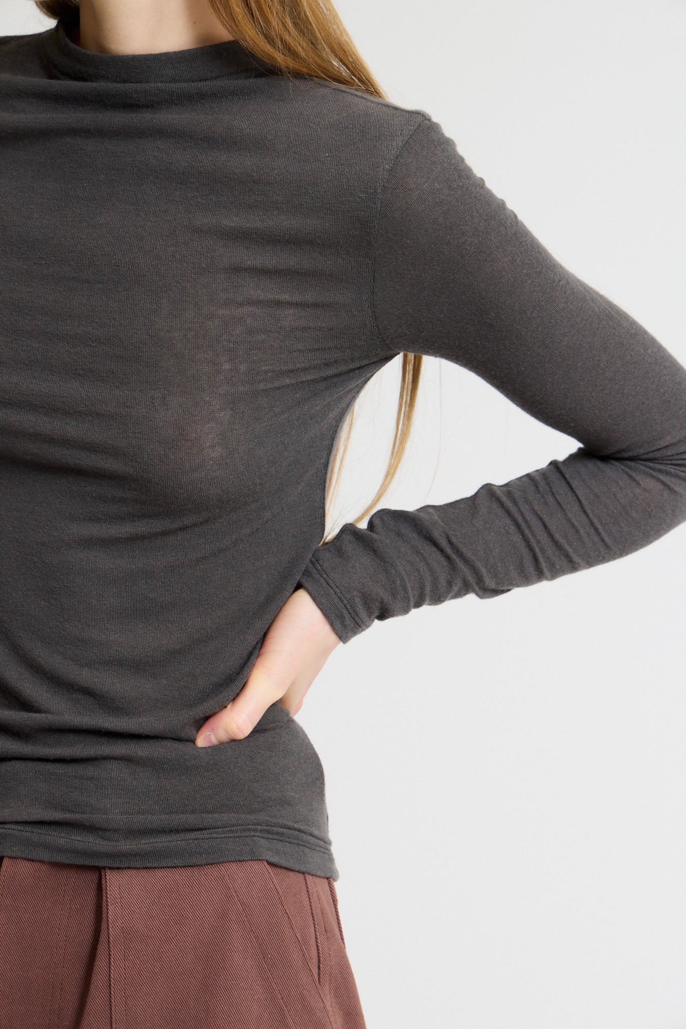 Mock Neck Long Sleeve Tee