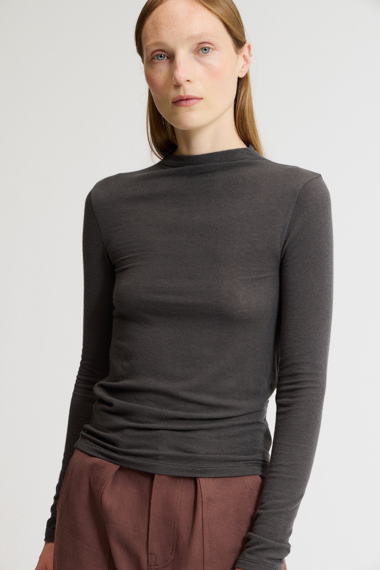 Mock Neck Long Sleeve Tee