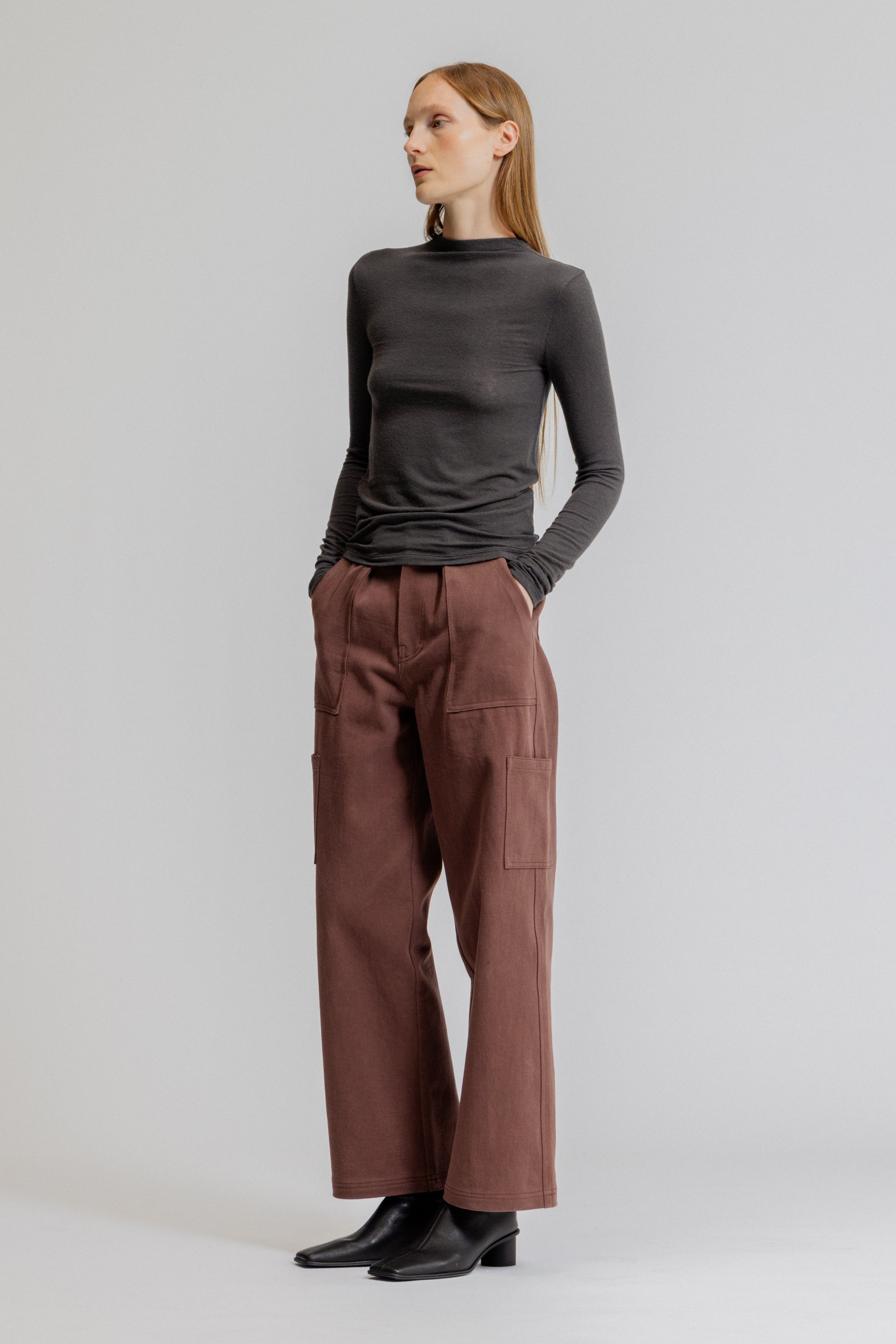 Mock Neck Long Sleeve Tee