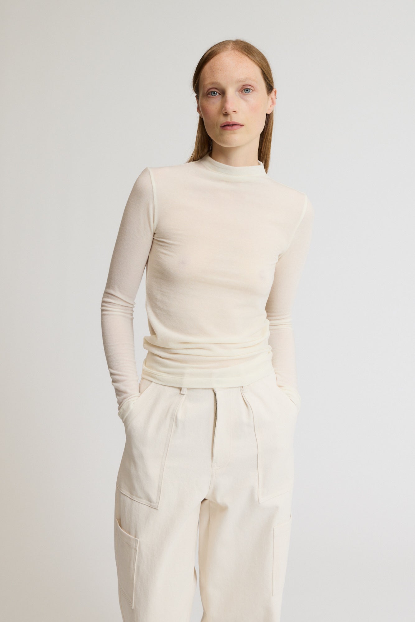 Mock Neck Long Sleeve Tee