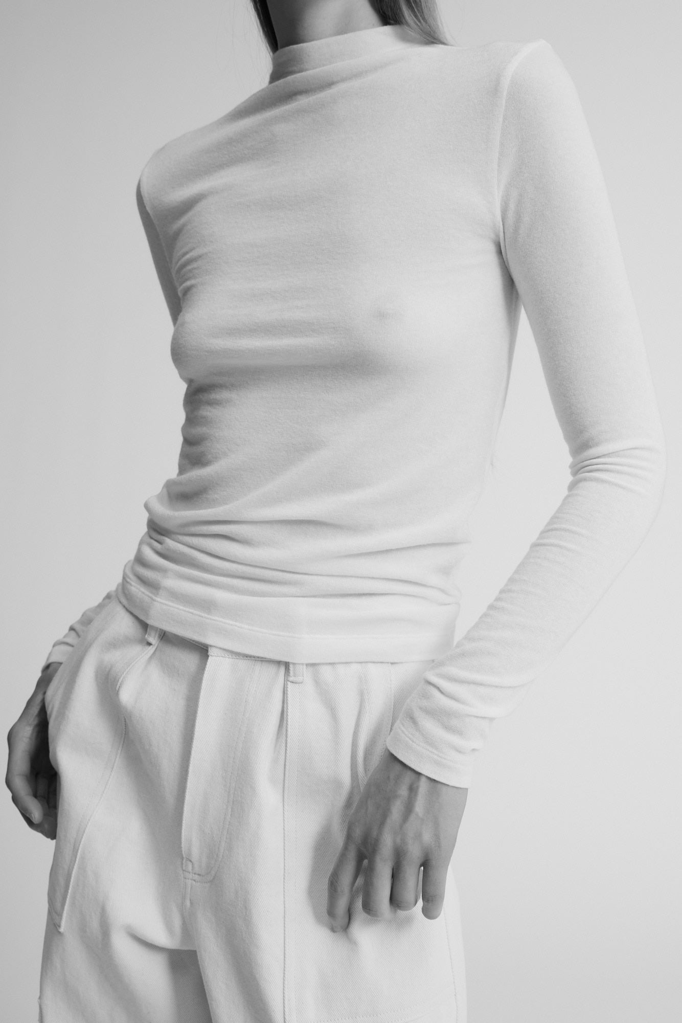 Mock Neck Long Sleeve Tee