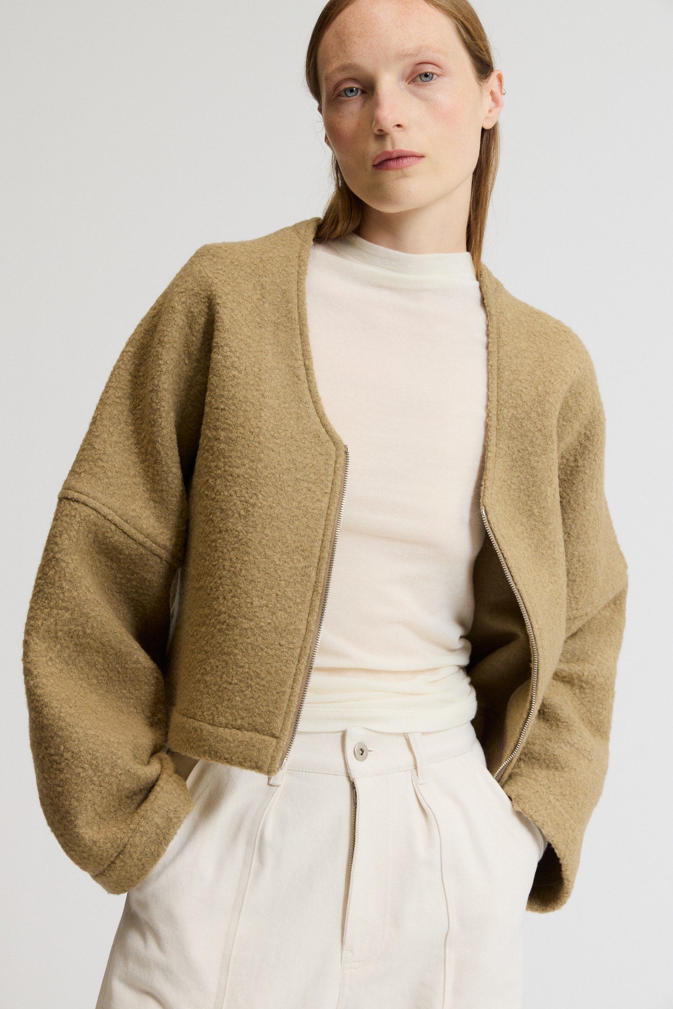Cropped Bouclé Jacket