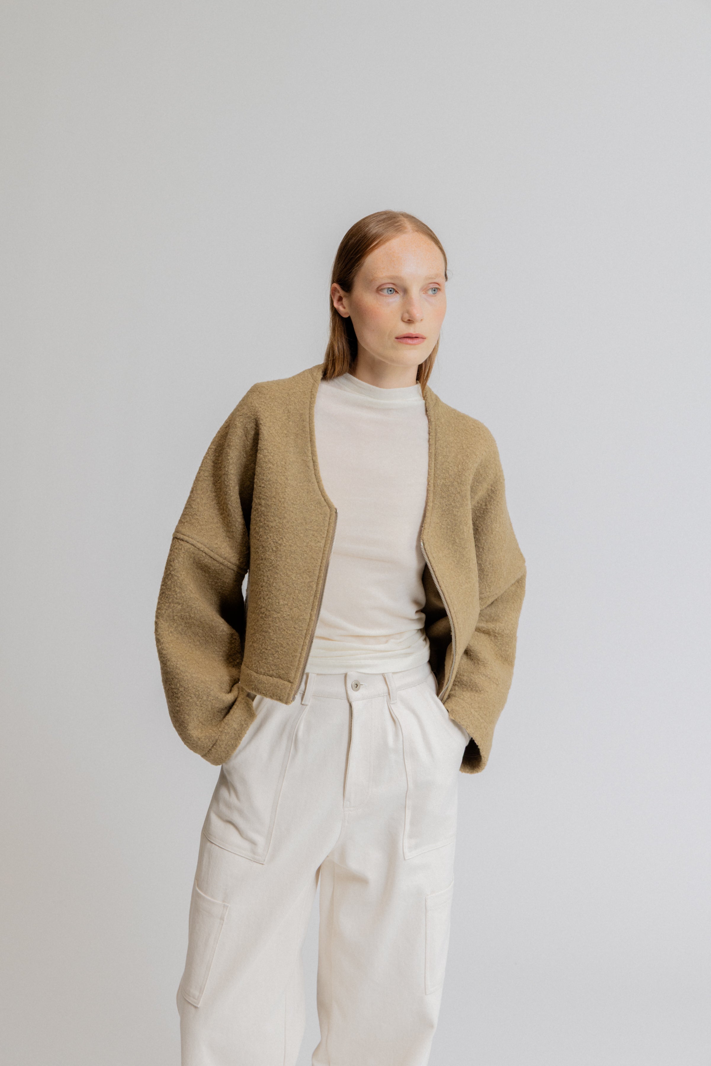 Cropped Bouclé Jacket