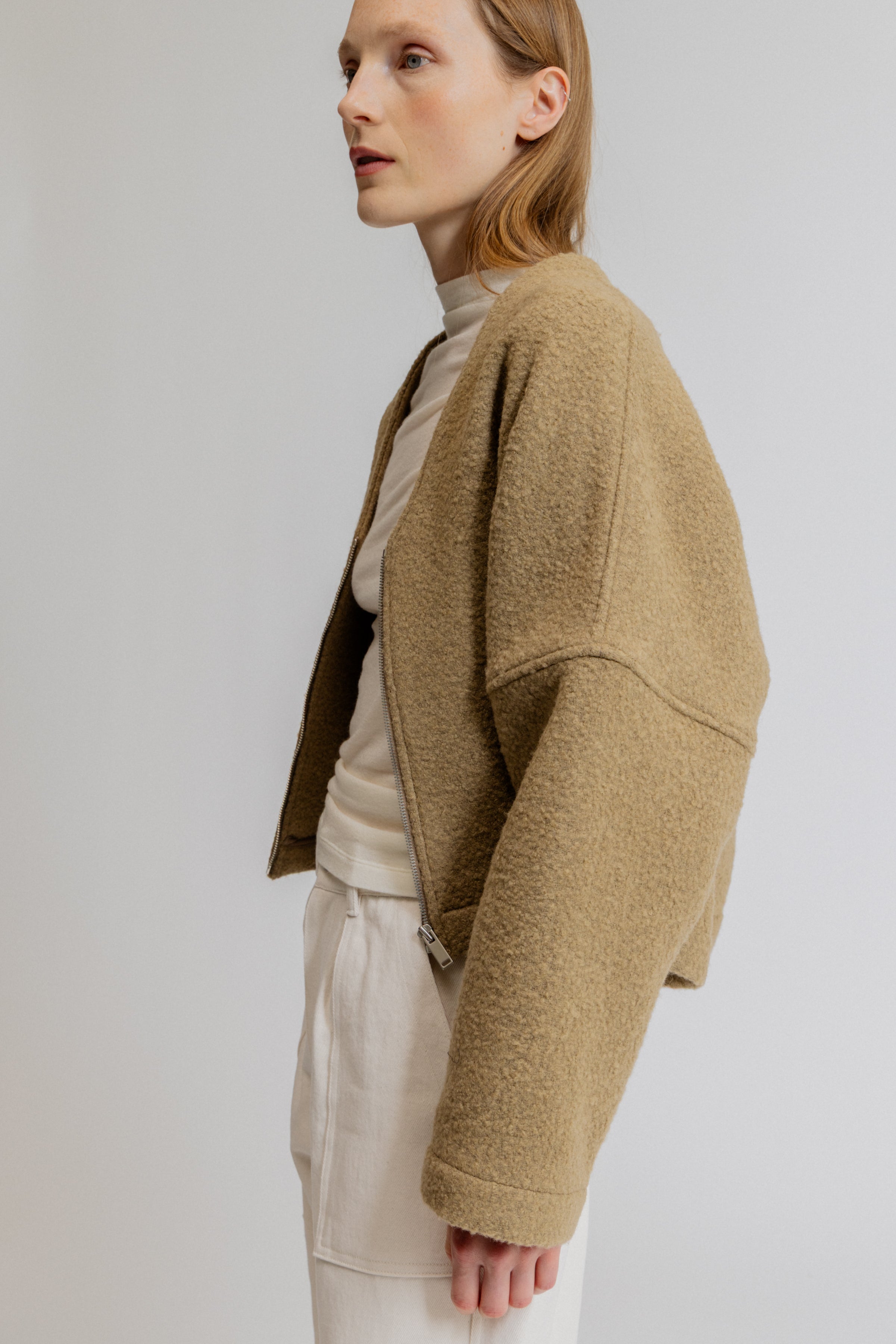 Cropped Bouclé Jacket