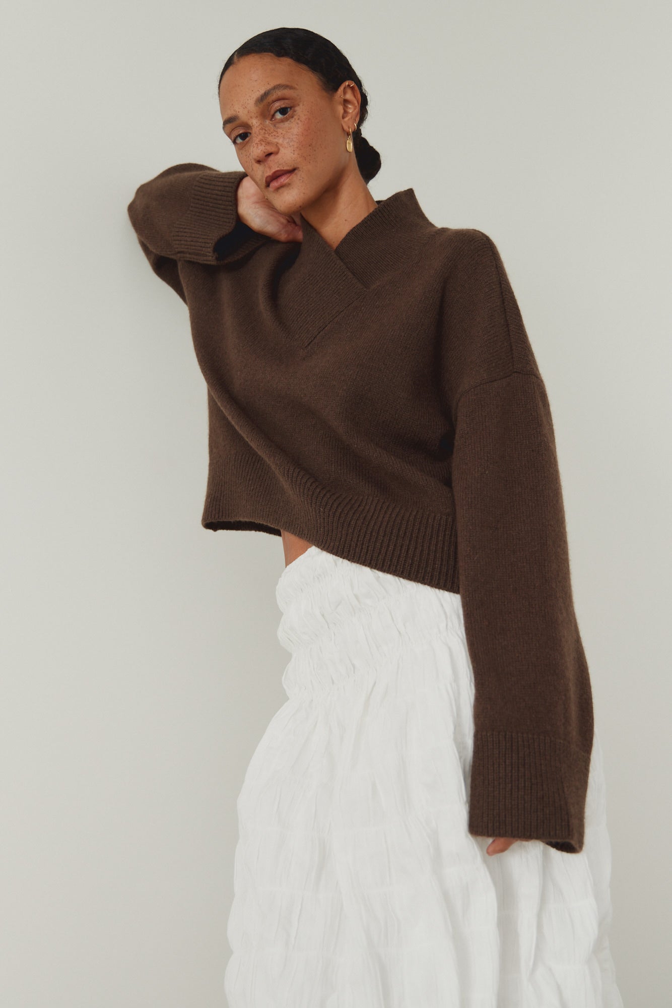 Overlap Turtleneck Sweater