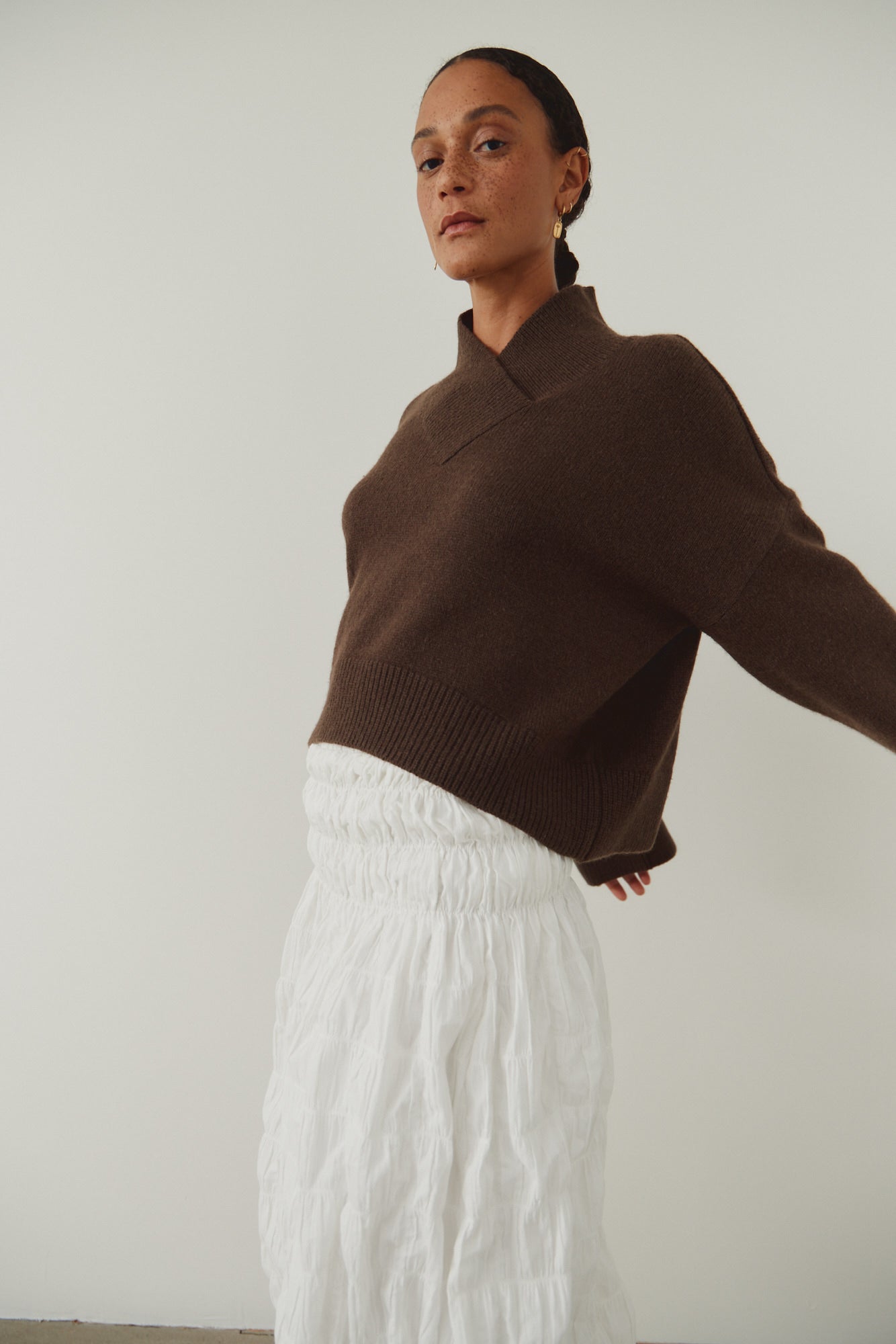 Overlap Turtleneck Sweater