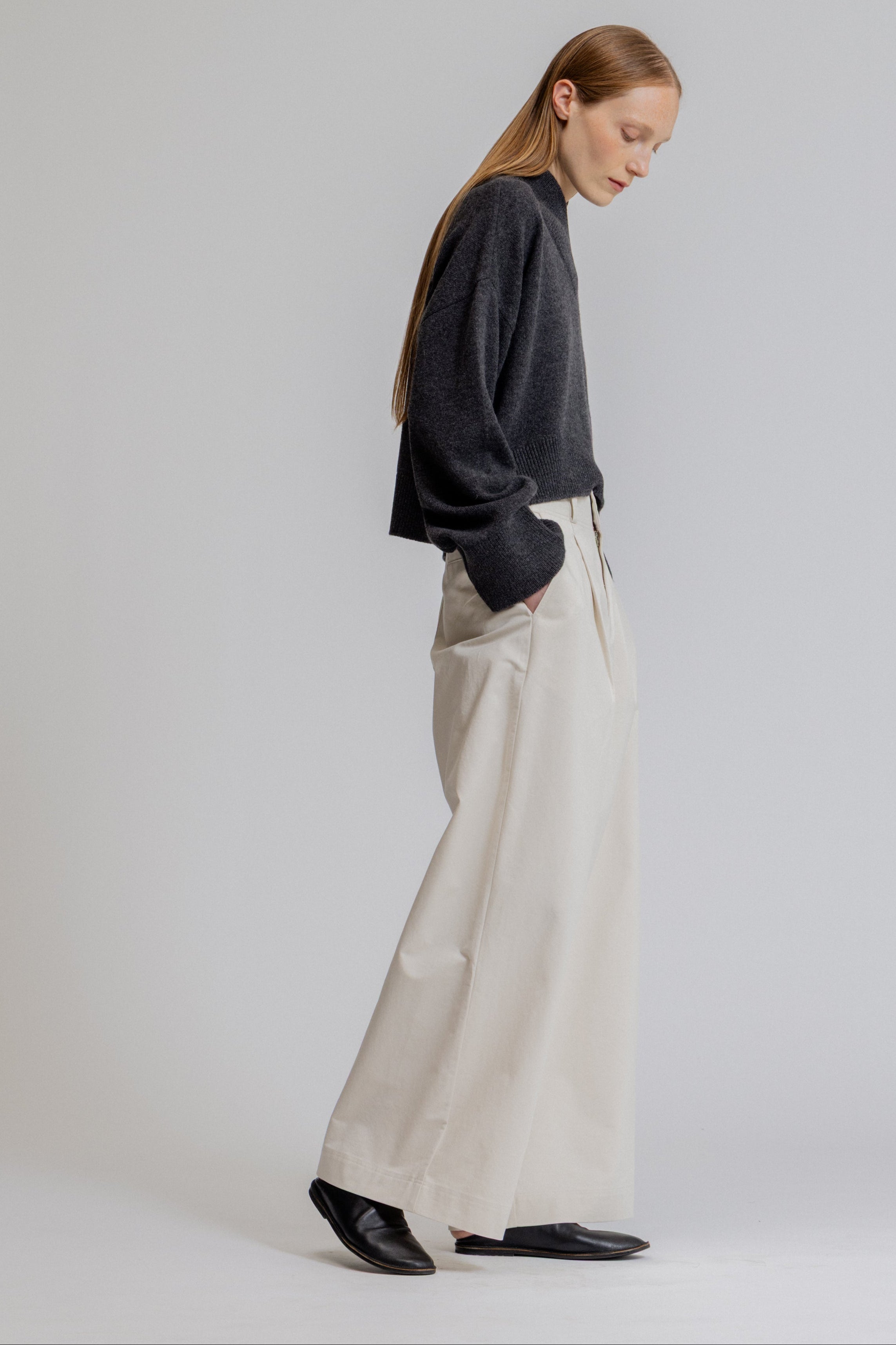 Wide Leg Tuck Pants