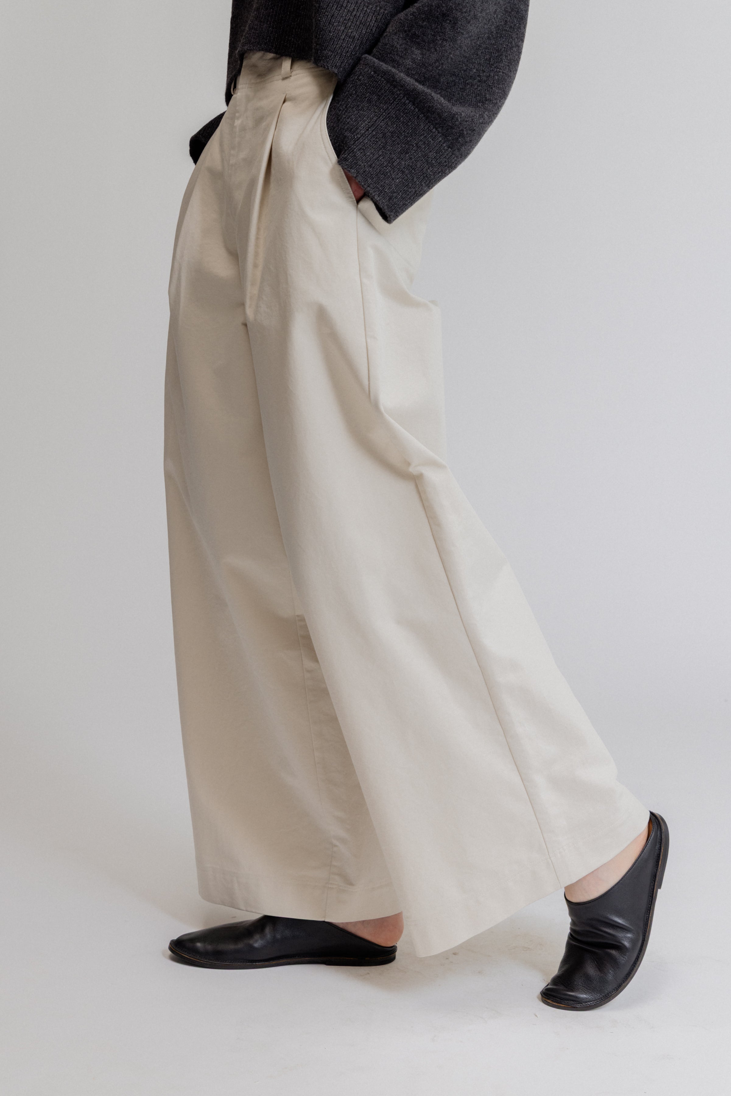 Wide Leg Tuck Pants