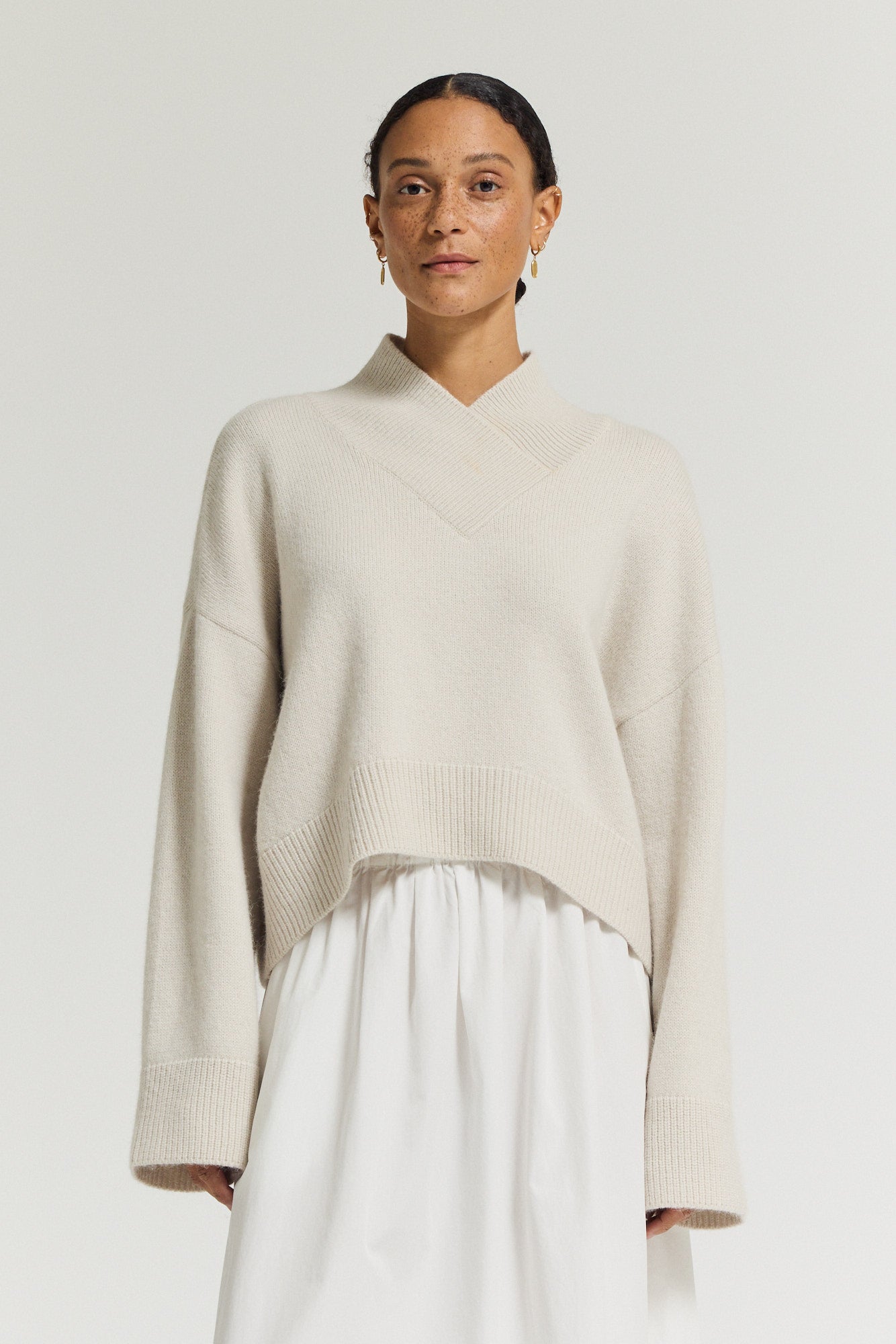 Overlap Turtleneck Sweater