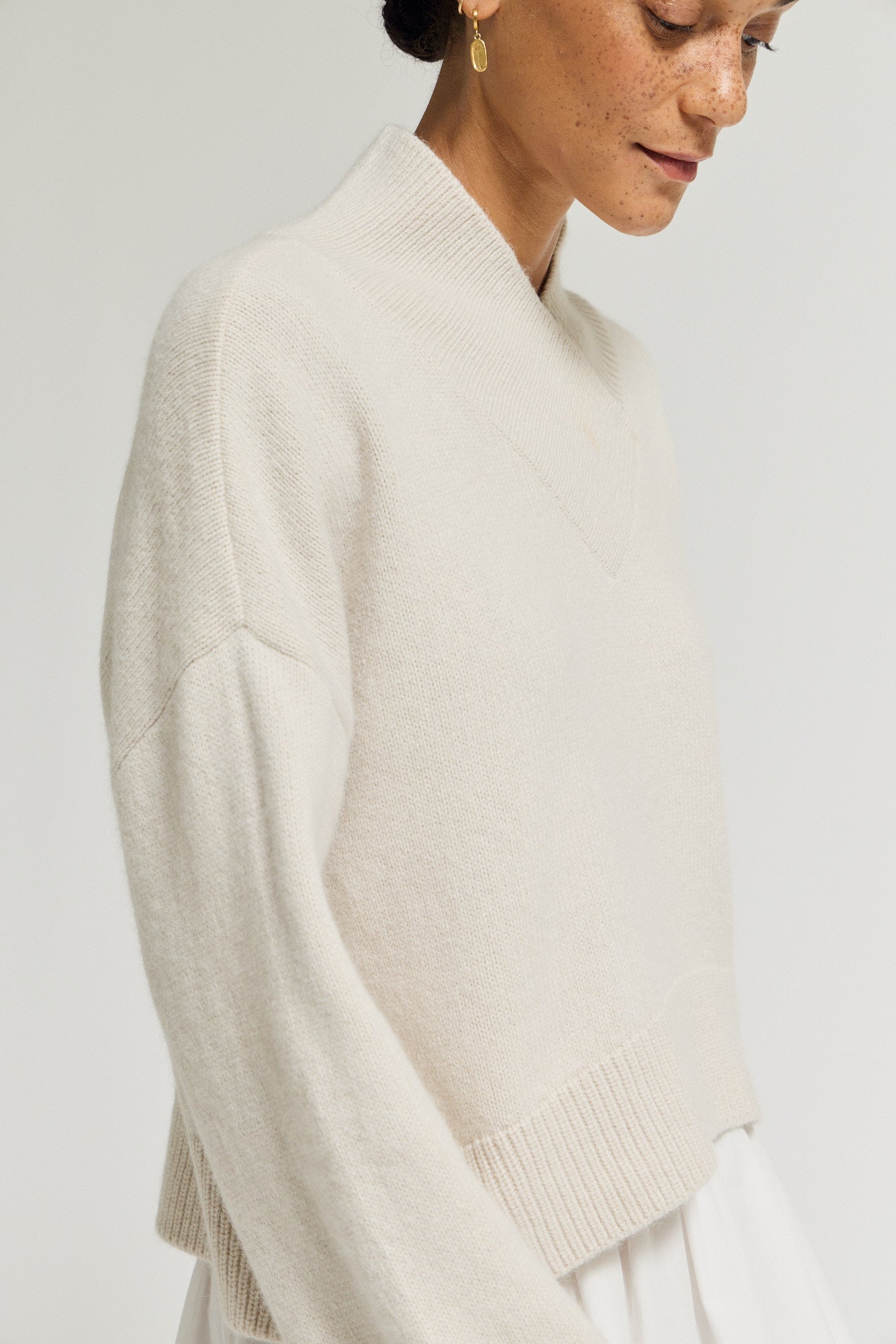 Overlap Turtleneck Sweater