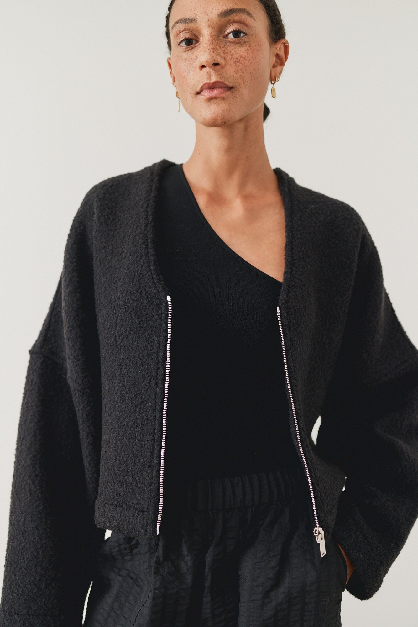 Cropped Bouclé Jacket