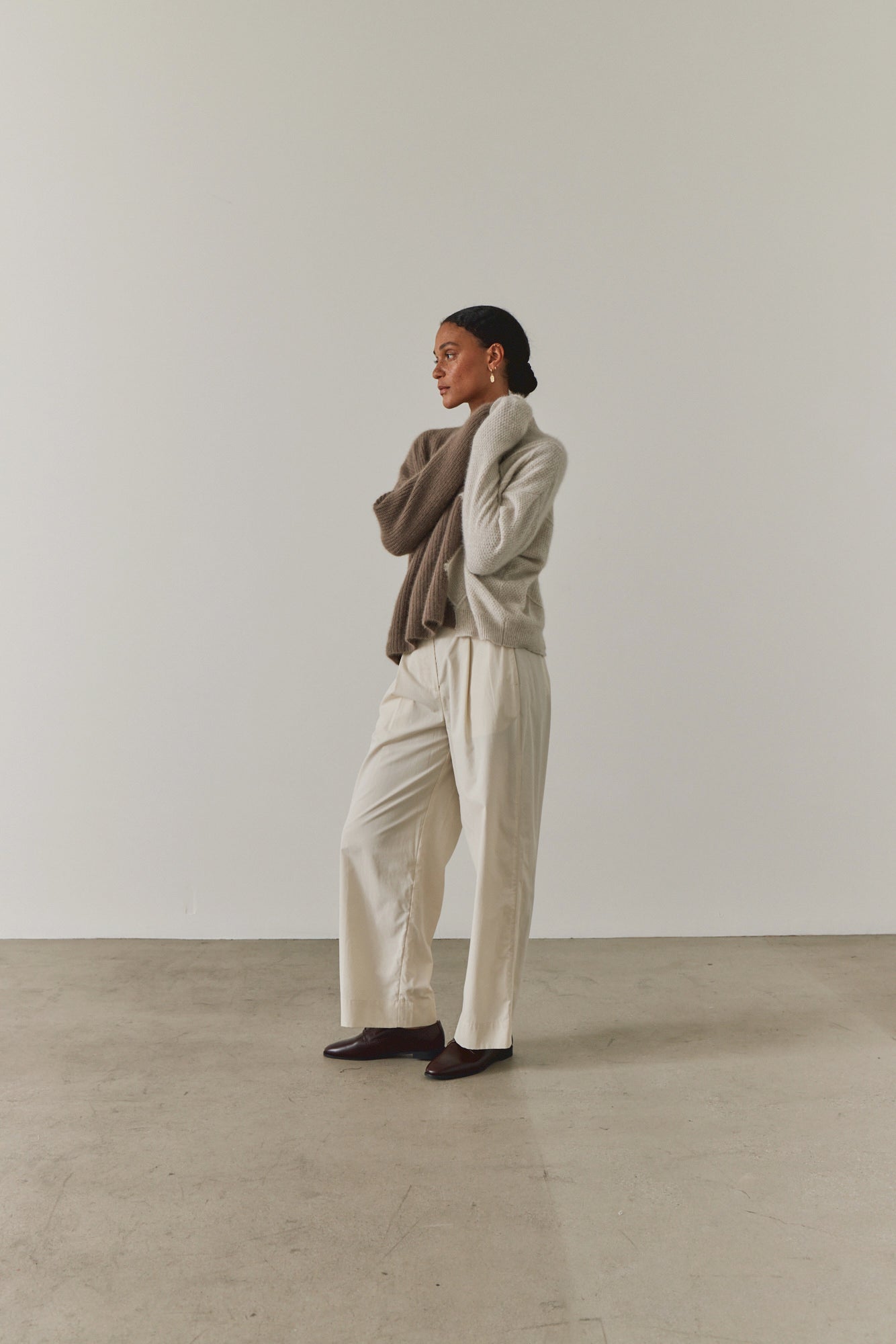 케이블 블록 스웨터