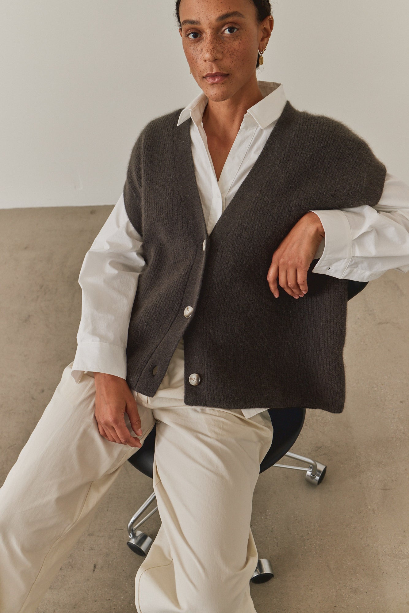 ハイク 24AW WAFFLE-KNIT SWEATER VEST ベスト Waffle Texture Knit Vest