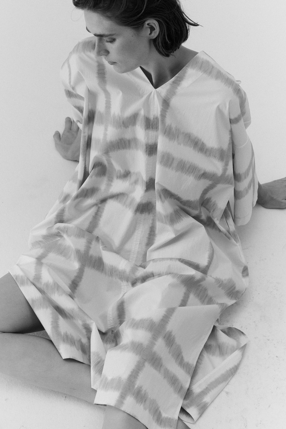 Oversized Cotton Print Dress
