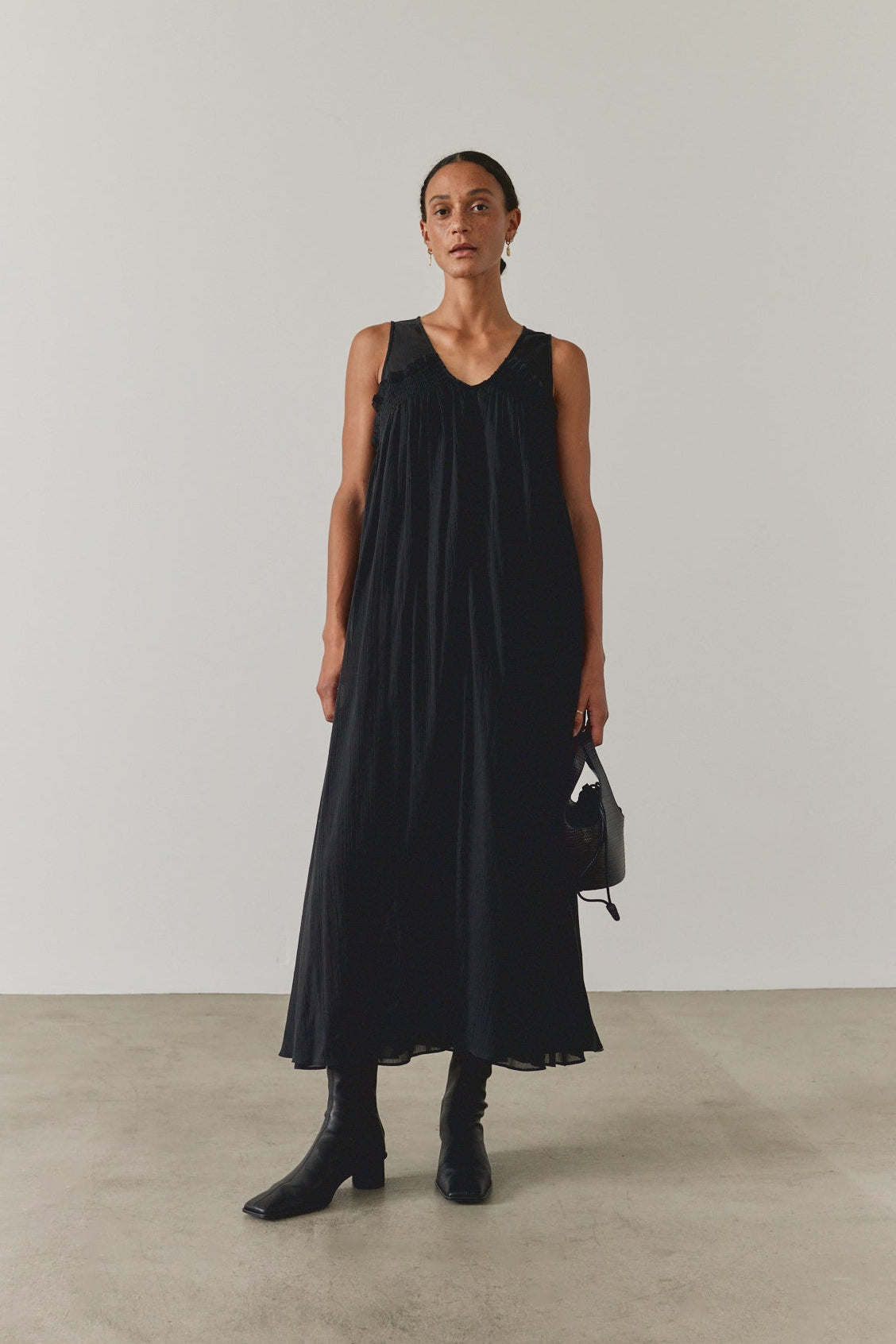 Textured Cotton Maxi Dress