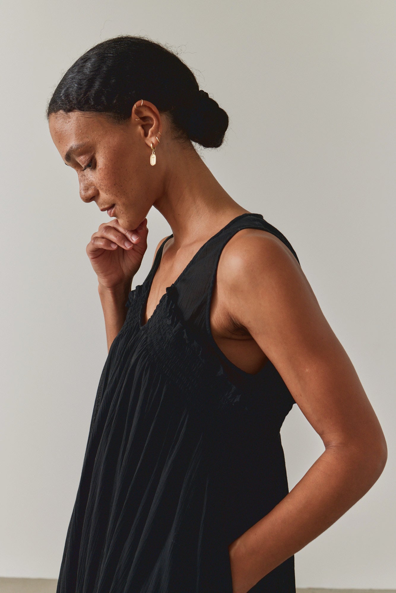 Textured Cotton Maxi Dress