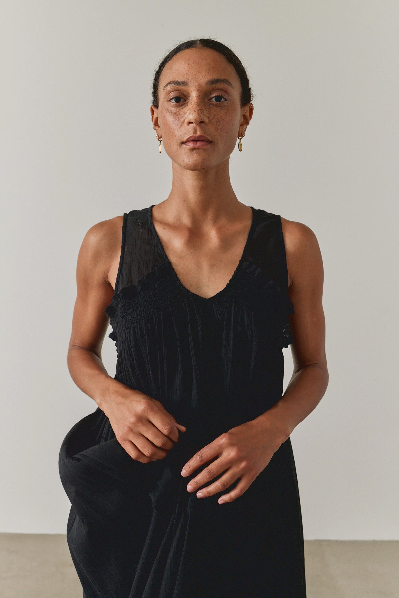 Textured Cotton Maxi Dress