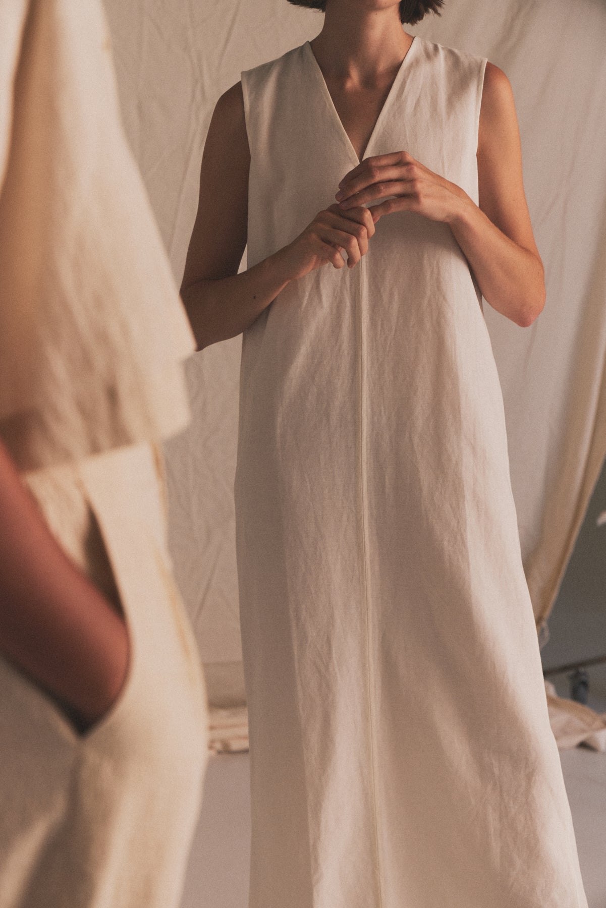 Linen Blend Shift Dress
