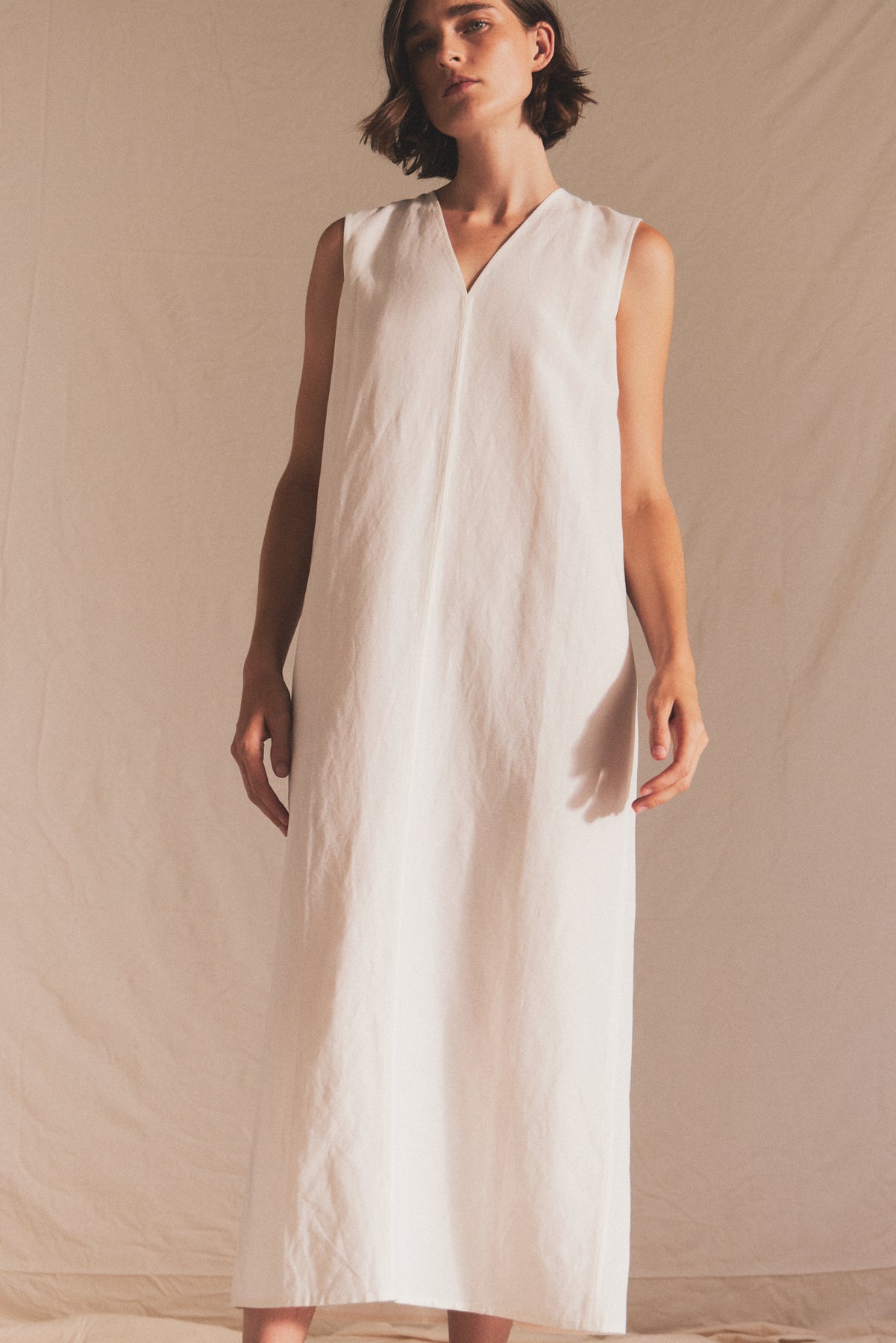 Linen Blend Shift Dress