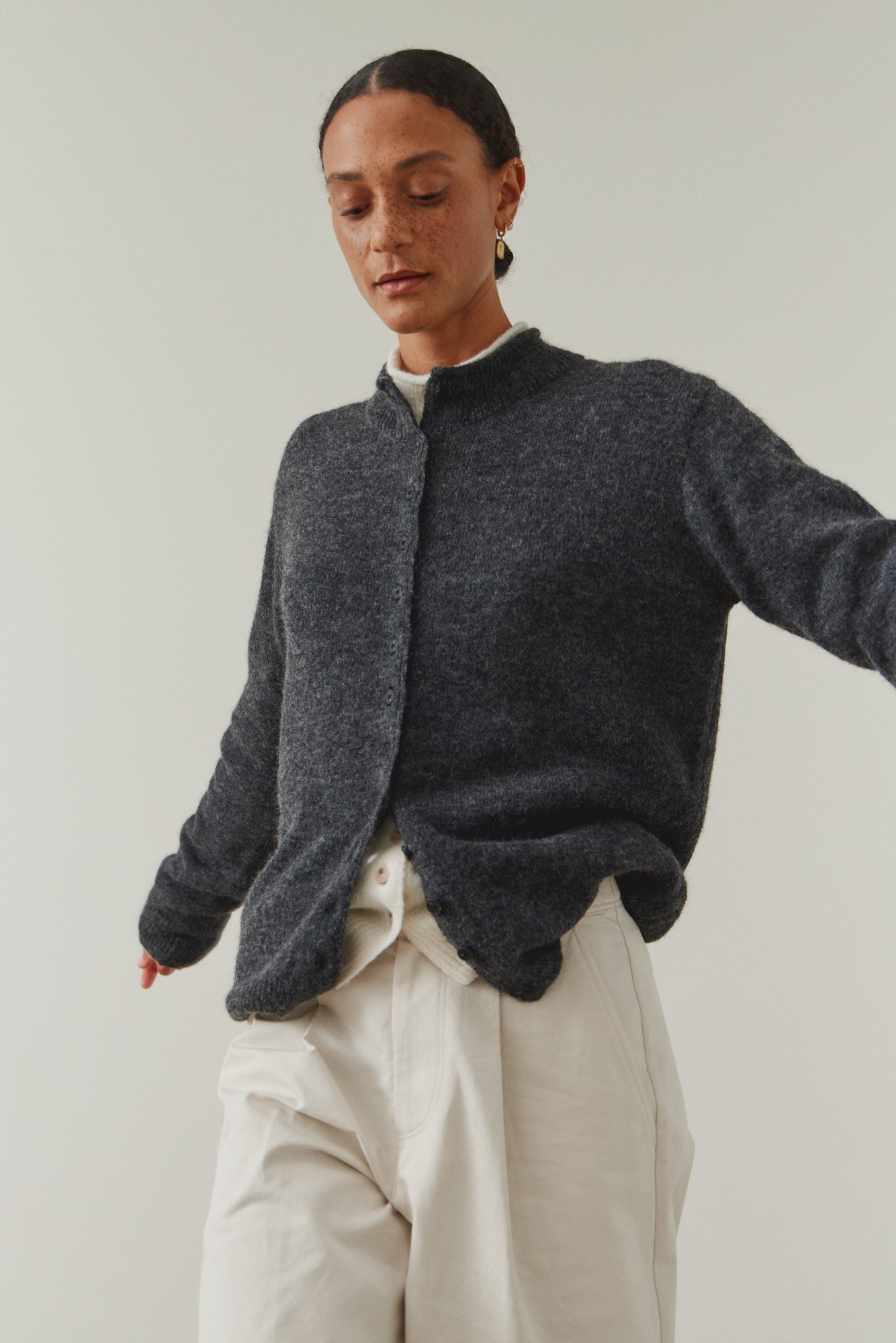 Funnel Neck Cardigan