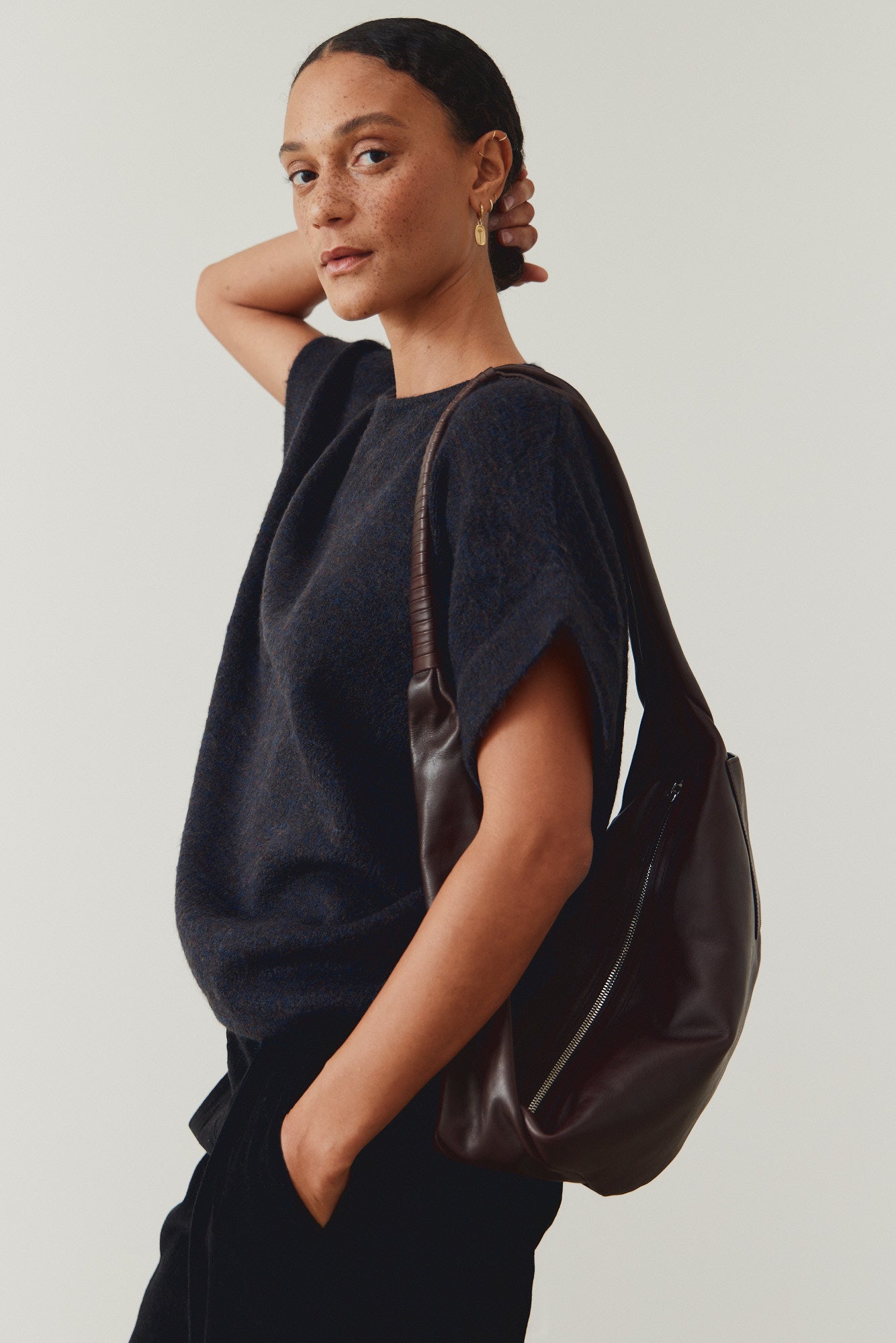 반팔 스웨터 탑