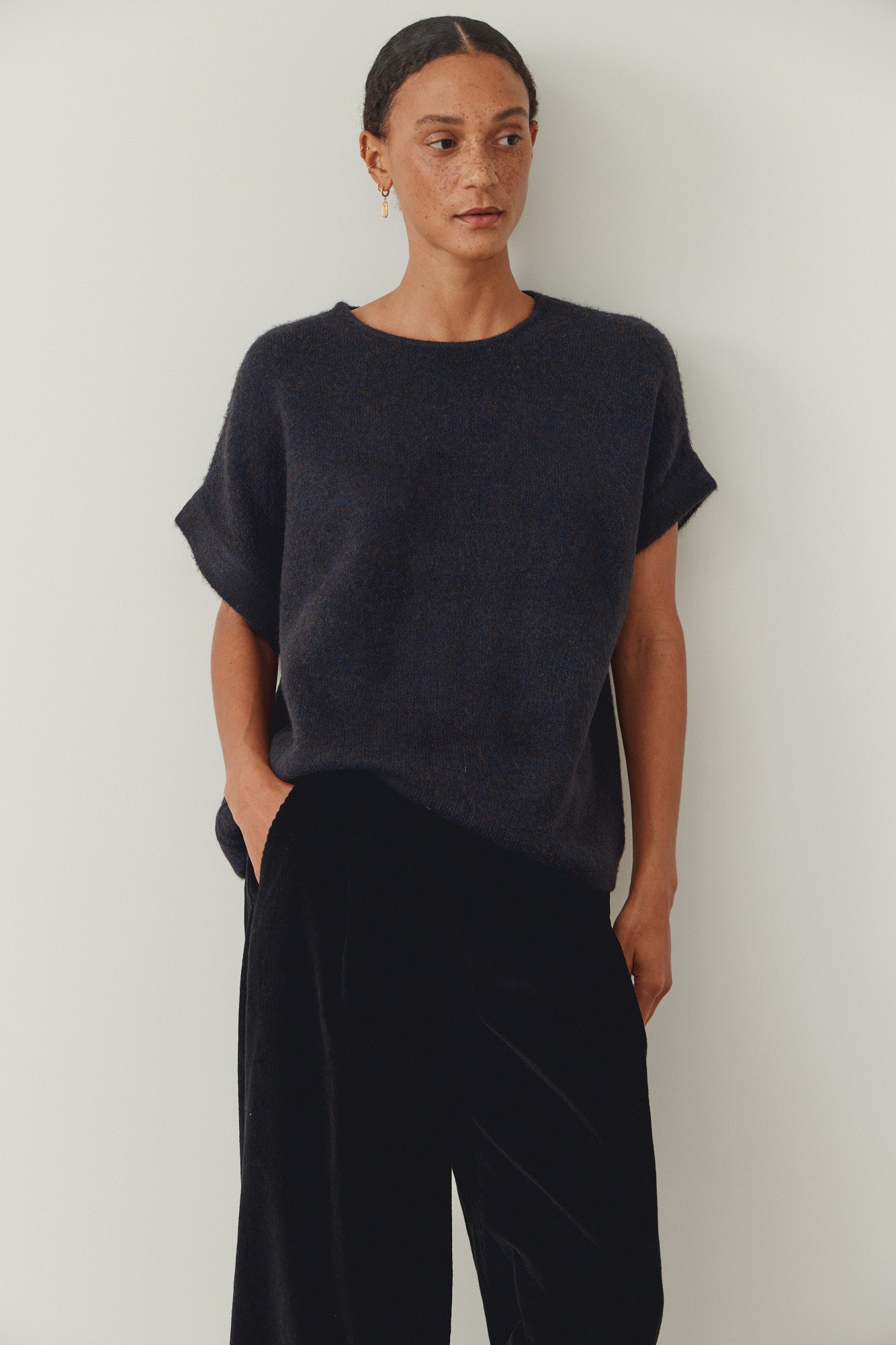 반팔 스웨터 탑